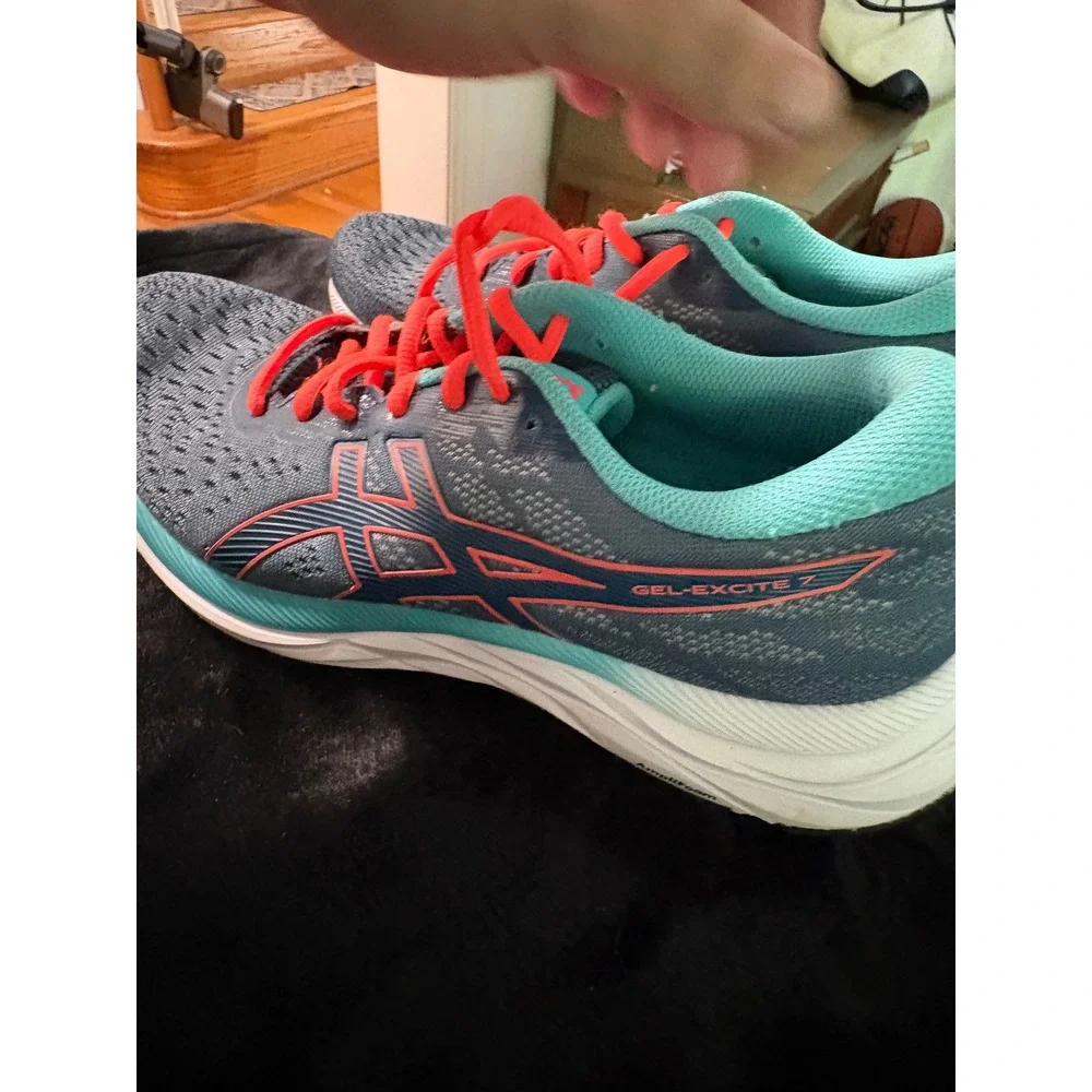 ASICS Gel-Excite 7 Mens Running Shoes Blue Teal Coral 1012A562 Size 10